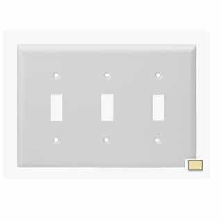3-Gang Toggle Switch Wall Plate, Ivory
