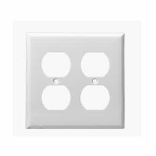 2-Gang Duplex Outlet Wall Plate, Ivory
