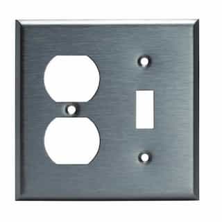Aida 2-Gang Toggle Switch & Duplex Outlet Combo Wall Plate, Ivory