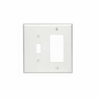 2-Gang Toggle Switch & Decora Outlet Combo Wall Plate, Ivory