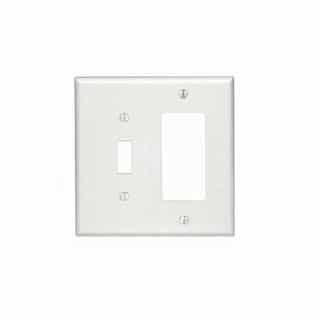 2-Gang Toggle Switch & Decora Outlet Combo Wall Plate, Light Almond
