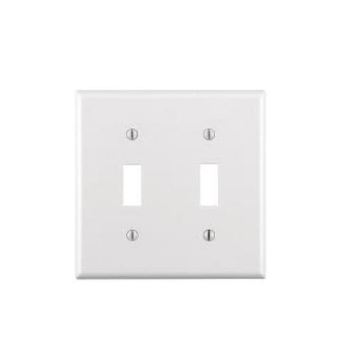 2-Gang Standard Toggle Switch Wall Plate, Ivory