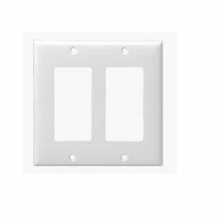 Aida 2-Gang Standard Decora Outlet Wall Plate, White
