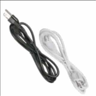 6-in US Standard 3 Pin plug-in power cable, (18AWG) UL, Black