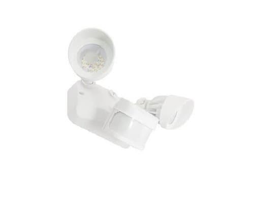 White, 24W Dual LED Flood Light with Infrared Motion Sensor, 3000K