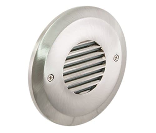 Outer Circle Series Round Step Light w/ Louvered Faceplate, Nickel