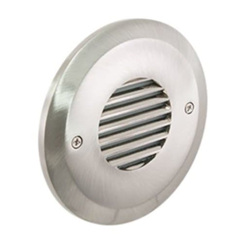 Outer Circle Series Round Step Light w/ Louvered Faceplate, Nickel, Case of 6