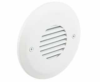 Outer Circle Series Round Step Light w/ Louvered Faceplate, White