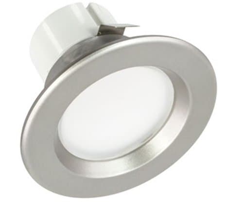 3-in 8W Round LED Retrofit Downlight, Dimmable, GU10, 550 lm, 120V, 3000K, Nickel