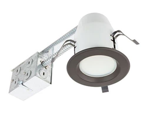 3-in Round LED Retrofit Downlight, Smooth, Dimmable, 460 lm, 3000K, Bronze