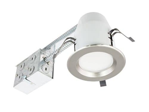 American Lighting 3-in Round LED Retrofit Downlight, Smooth, Dimmable, 550 lm, 3000K, Nickel