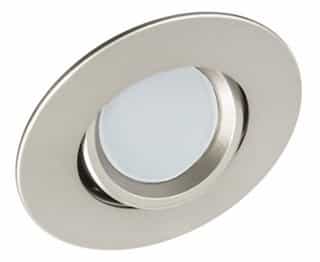 American Lighting 3-in 8W Round LED Downlight, Adjustable, GU10, Dimmable, 550 lm, 120V, 3000K, Nickel