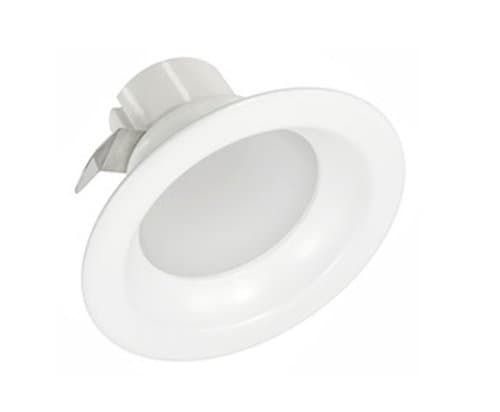 4-in 9.5W Round LED Downlight, Dimmable, 765 lm, 120V, 2700K, White