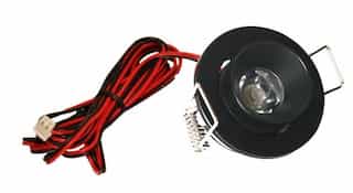 American Lighting 3000K 1.25W 350mA LED Mini Swivel Visor Puck Light, Black