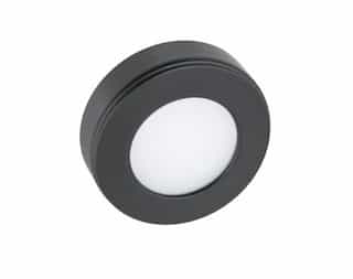 Black, 2.8W Round, Omnidirectional, Tunable LED Puck Light, Single