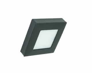 Black, 3W Square, Omnidirectional, Tunable LED Puck Light, Single