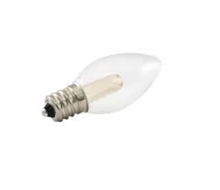 .5W LED C7 Decorative Bulb, Dimmable, E12, 12 lm, 120V, 2400K, Clear, Pack of 25