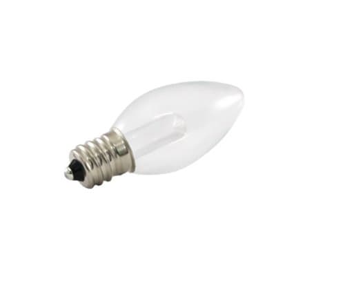 .5W LED C7 Decorative Bulb, Dimmable, E12, 18 lm, 120V, 5500K, Clear, Pack of 25