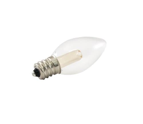 .5W LED C7 Decorative Bulb, Dimmable, E12, 14 lm, 120V, 2700K, Clear, Pack of 25