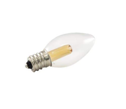 .5W LED C7 Decorative Bulb, Dimmable, E12, 9 lm, 120V, 1900K, Clear, Pack of 25
