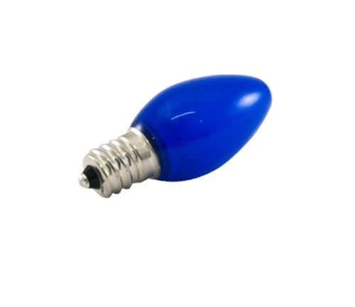 .5W LED C7 Decorative Bulb, Dimmable, E12, 120V, Opaque Blue
