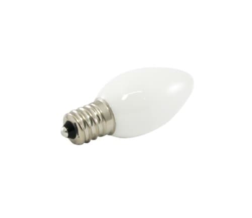 .5W LED C7 Decorative Bulb, Dimmable, E12, 18 lm, 120V, 5500K, Opaque Glass, Pack of 25