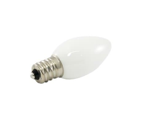 .5W LED C7 Decorative Bulb, Dimmable, E12, 14 lm, 120V, 2700K, Opaque Glass, Pack of 25