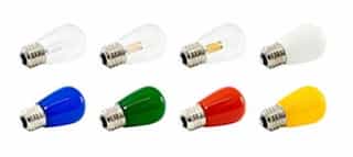1.4W LED S14 Pro Decorative Bulb, Dimmable, E26, 120V, Opaque Red, Box of 25