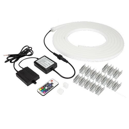 20-ft 2.9W/ft LED RGBW Neonflex Side Bend Light Kit, 140 lm/ft, 12V