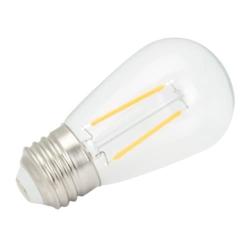1.1W LED S14 Filament Bulb, E26, Dim, 113 lm, 12V/120V, 3000K, Bulk
