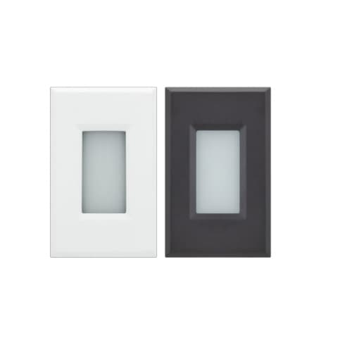 2W LED Step Light, Open Window, 120V, 3000K, White & Black