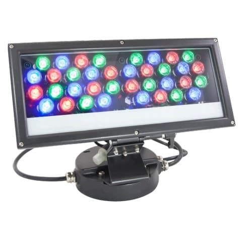 American Lighting 13-in 50W RGB High Impact Array Wall Washer, Dimmable, IP65, 120V, RGB CCT, Black