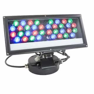 13-in 50W RGB High Impact Array Wall Washer, Dimmable, IP65, 120V, RGB CCT, Black