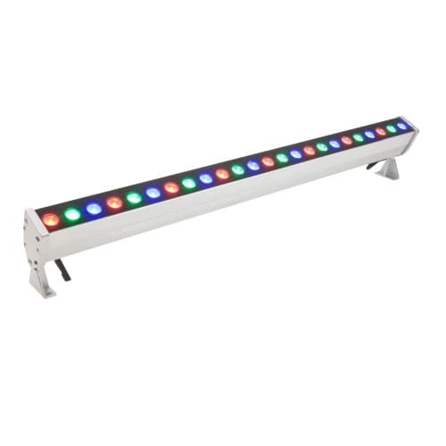 48-in 65W RGB High Impact Wall Washer, Dimmable, IP65, 120V, RBG CCT, Satin Aluminum