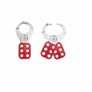 Lockout Hasp, 1.5-in Jaw Clearance, Red