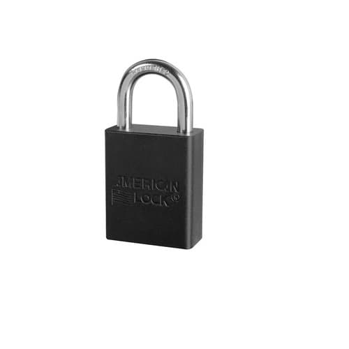American Lock Aluminum Safety Padlock w/ 1-in Shackle, Black