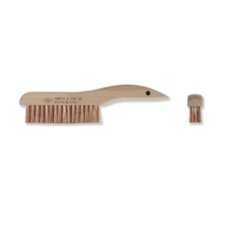 Ampco Safety 13.75-in Scratch Brush w/ Curved Handle, 4 X 19 Rows