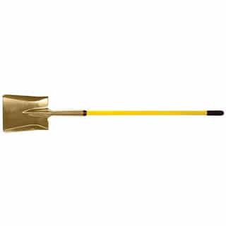 Ampco Safety Square Point Shovel with Fiberglass Handle, 9 in Blade Width