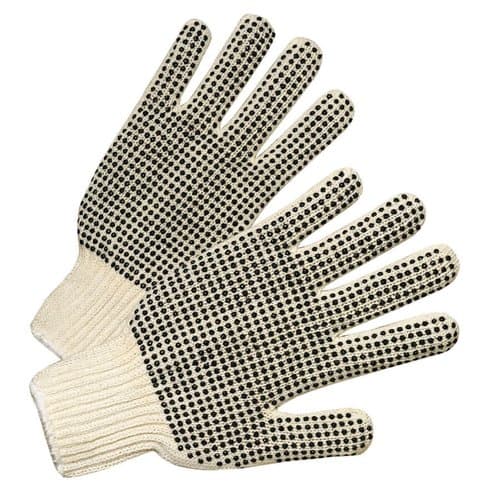 Anchor Natural White PVC Dot String Knit Gloves