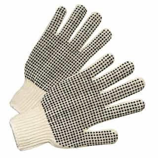 Natural White PVC Dot String Knit Gloves