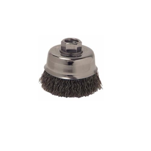 6-in Crimped Wire Cup Brush, 0.014-in Carbon Steel Wire