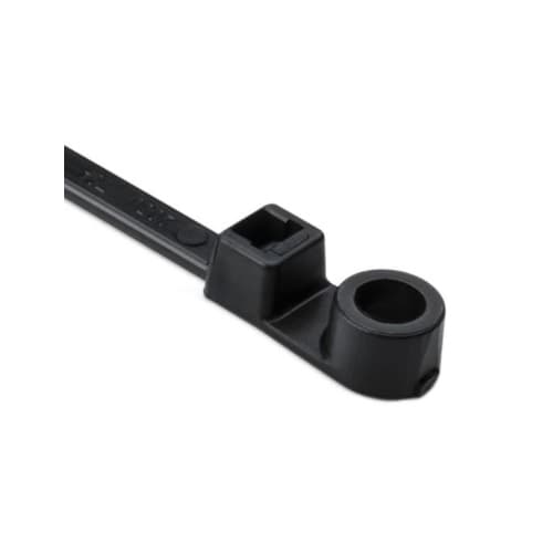 8.1-in UV Stabilized Cable Tie w/ Mounting Hole, 50 lb Tensile Strength, Black