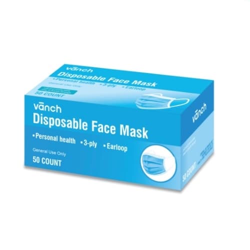 General Purpose 3-Ply Disposable Face Mask, One Size Fits All