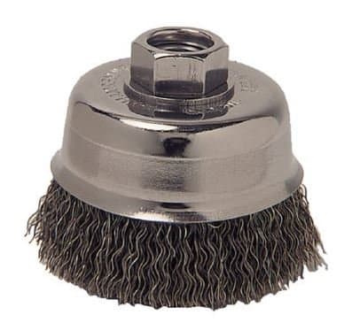 Anchor Crimped Wire Cup Brush, 3 in Dia., 5/8-11 Arbor, 0.014 in Carbon Steel