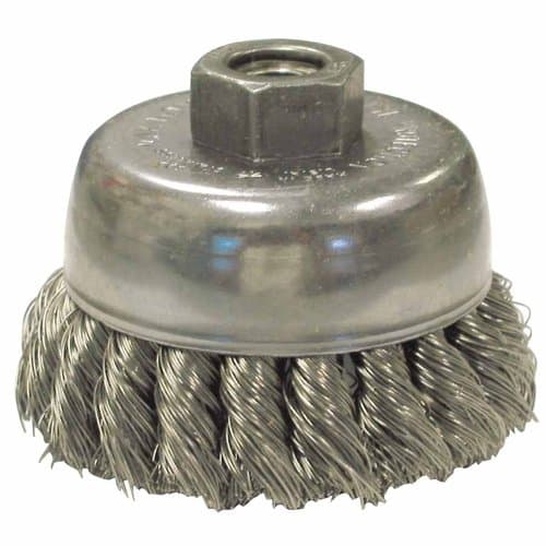 2.75 Inch Diameter Knot Wheel Brush with .014 Inch Carbon Steel Wire