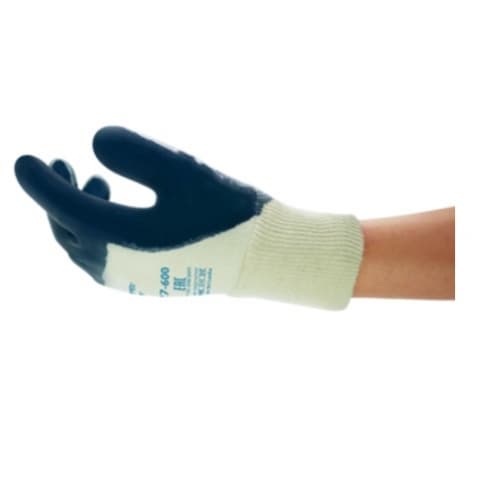 Ansell Hycron&reg; Work Gloves, Size 10, White & Blue