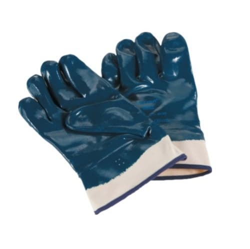 Hycron&reg; Work Gloves, Fully Coated, Size 10, White & Blue