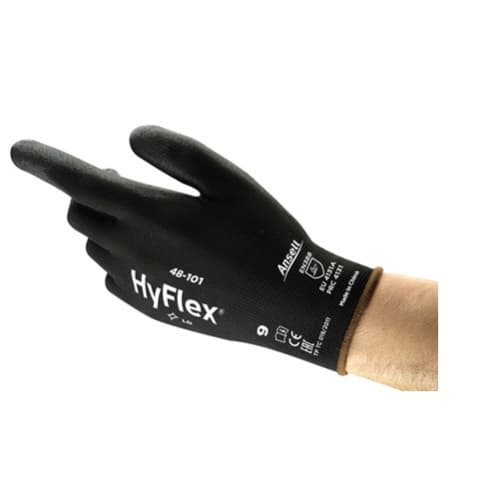 Ansell HyFlex&reg; Abrasion Resistant Work Glove, Size 8, Black