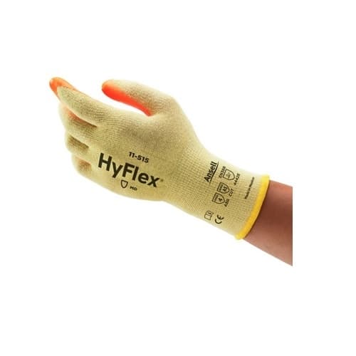 Ansell Cut -Resistant Gloves w/ High Visibility, Size 8, Yellow & Orange