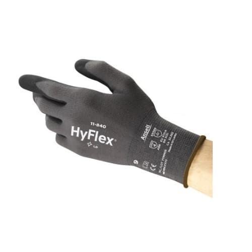 Abrasion Resistant Gloves, Size 6, Black & Gray